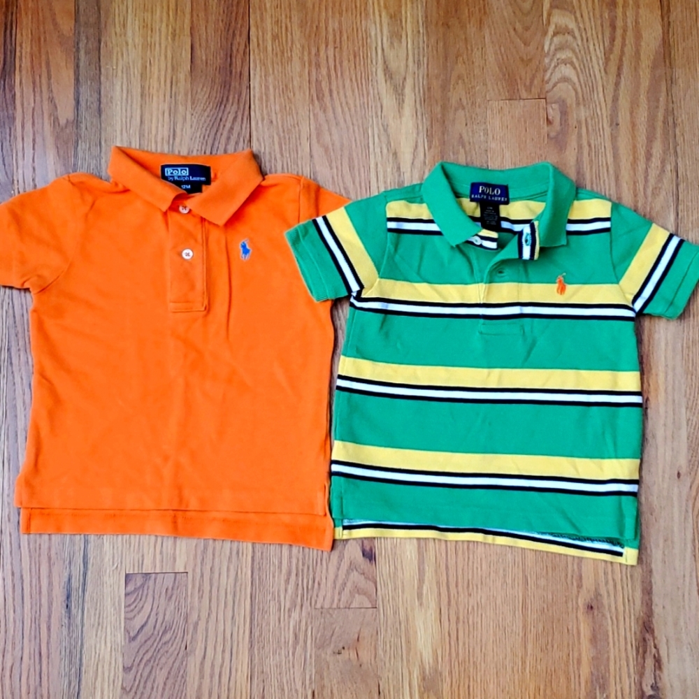 Boys Ralph Lauren Polo Shirts x2 Size 12 months